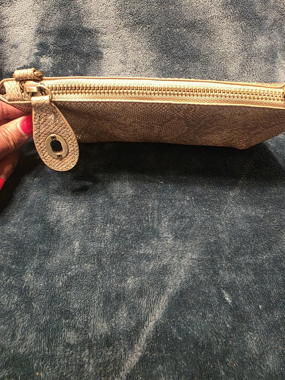 Elegant Gold Textured Python Printed Wallet